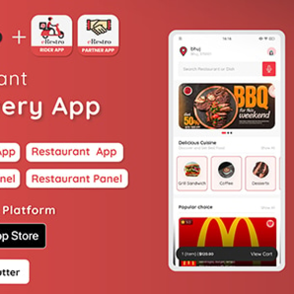 Flutter Multi Restaurant App | Food Ordering with Admin Panel & Restaurant Dashboard